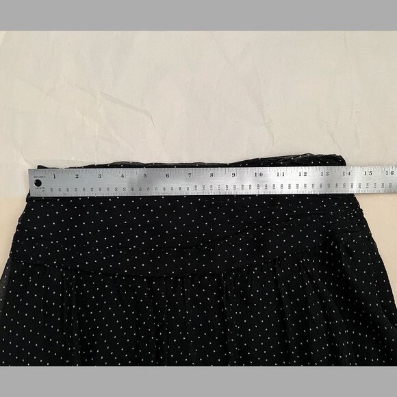Express Y2K Black & White Polka Dot Silk Mini Skirt – Size 0 - Picture 9 of 10